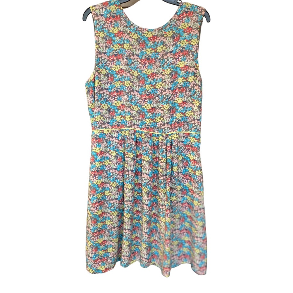 MATILDA JANE Hello Lovely Womens Gray FLORAL FLARE Size 12 Dress